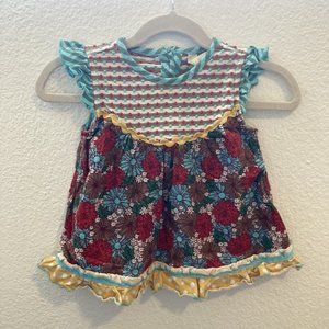Matilda Jane 18-24m Red/Blue Corduroy Floral Dress